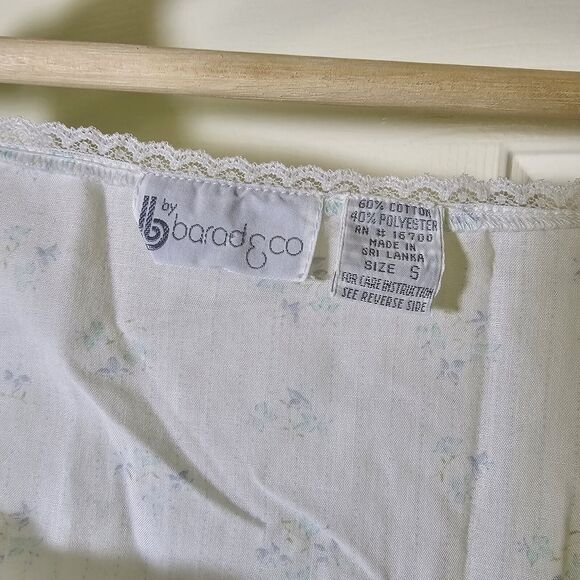 Barad And Co Nightgown Floral Roses Small Lace Trim Sleeveless Full Length - Picture 4 of 9